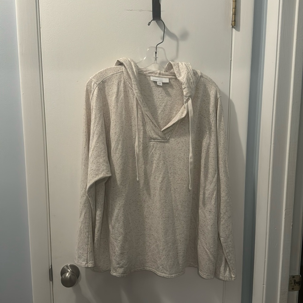 Pure Jill Tranquility Fleece Hoodie in Oatmeal. Size 2x